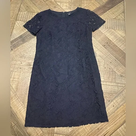 Ann Taylor Navy Lace Mini Dress Ann Taylor Navy Lace Mini Dress